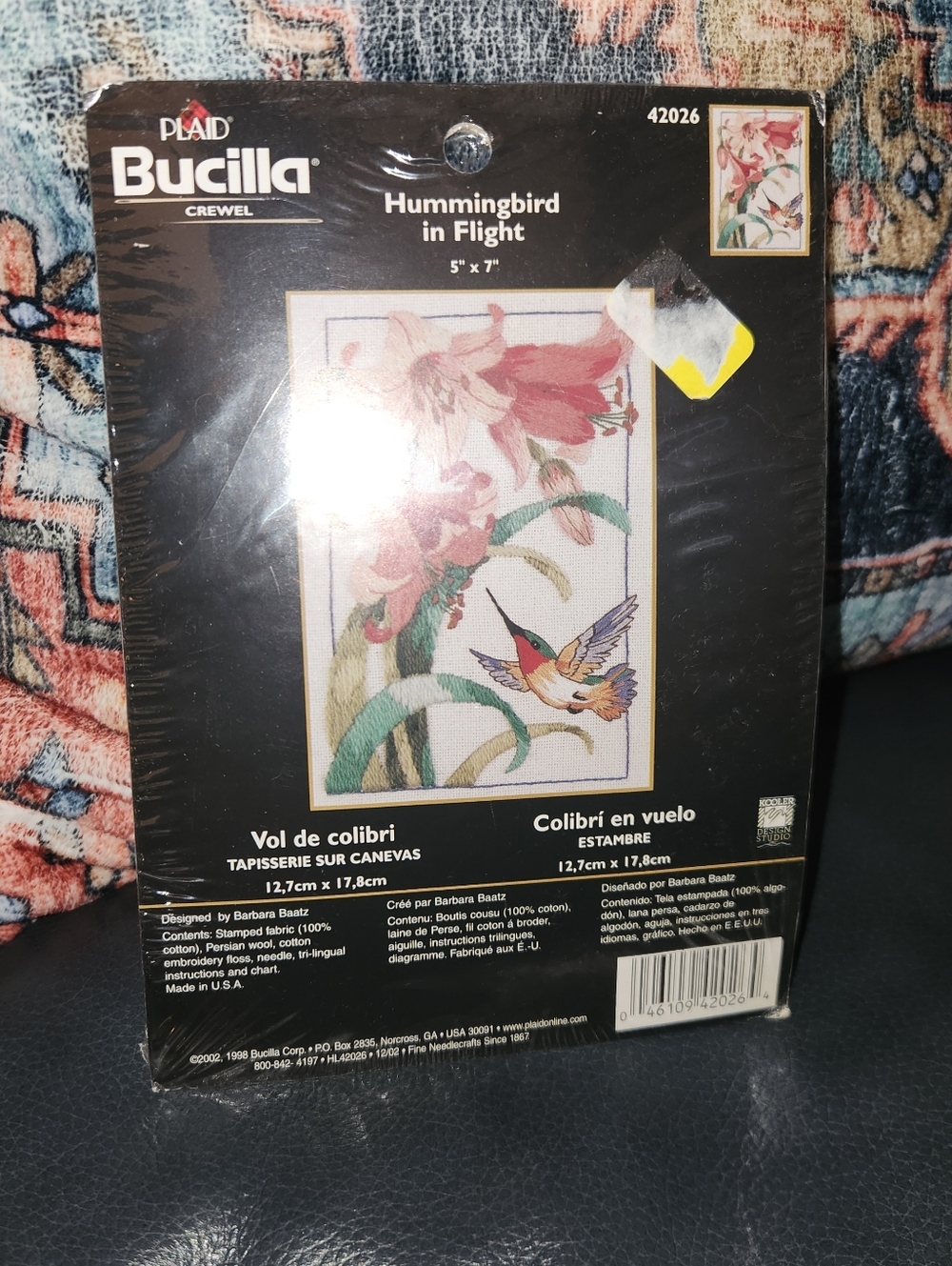 Bucilla Crewel Hummingbird In Flight #42026 Needlepoint Kit 5 x 7 Floral  Sealed